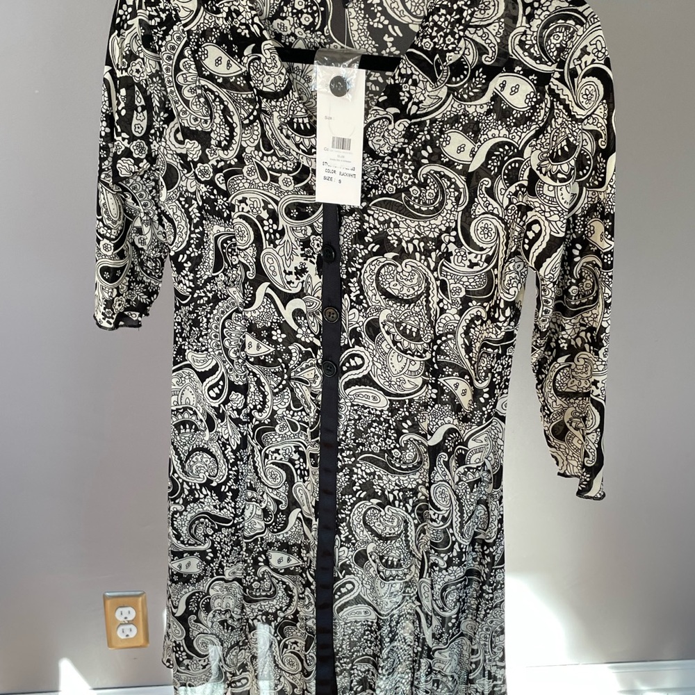 Black/Cream transparent dress/cover